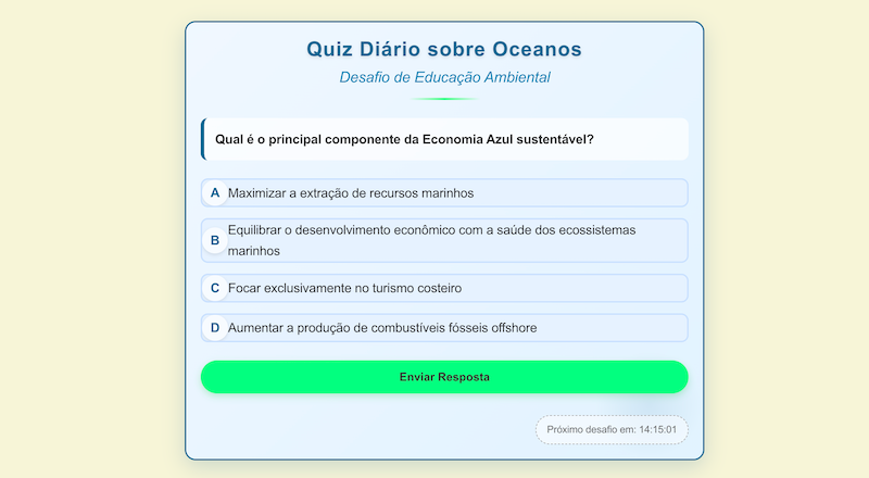 Com IA, fizemos um quiz diário sobre oceanos